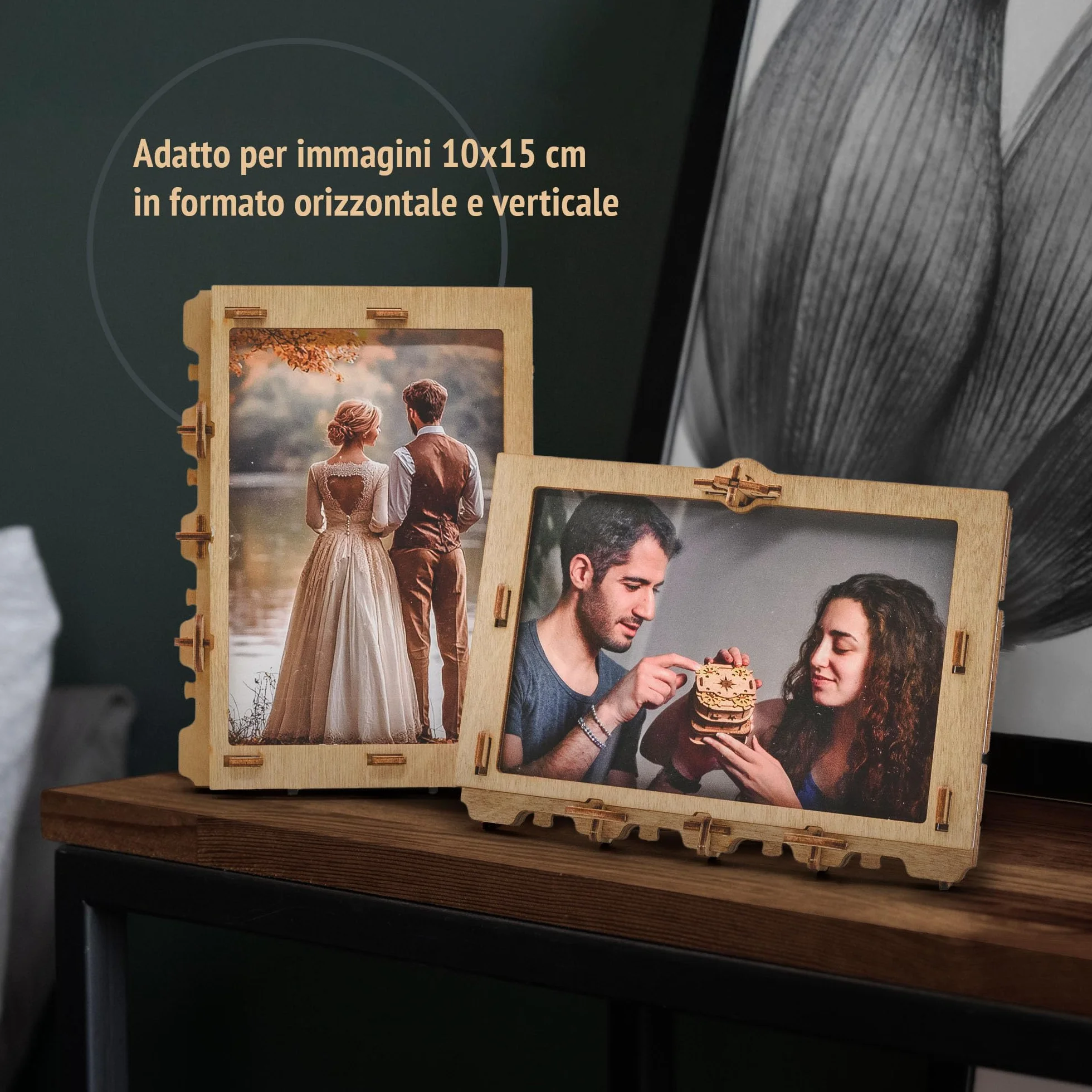 iDventure Clueframe - Cornice fotografica segreta - Personalizzato regalo - Escape Room gioco in legno - puzzle 3D - regali per lei - scatola rompicapo - regalo fidanzato - puzzle rompicapo adulti