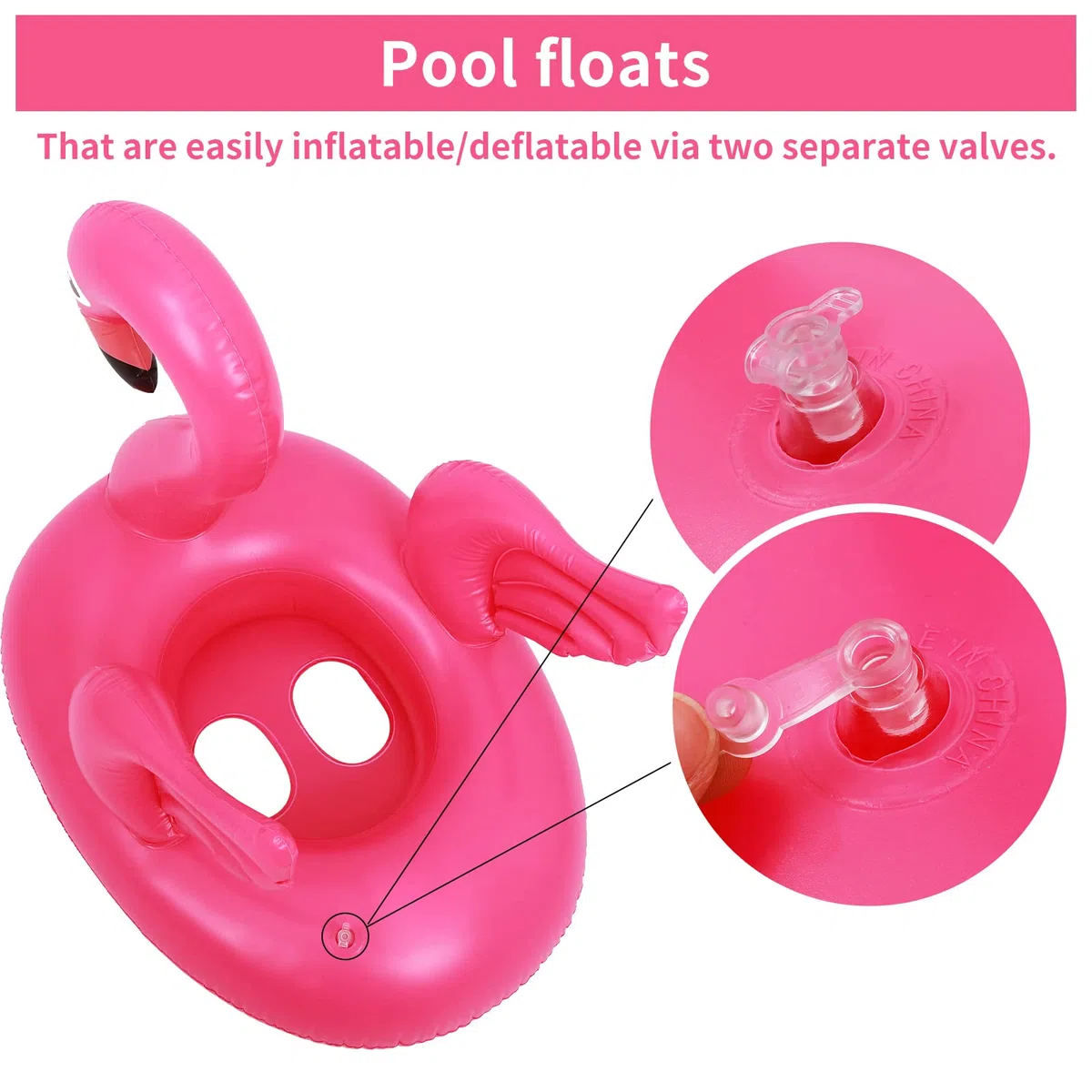 Giant Inflatable Flamingo Pool Float Swimming Ring Pool Toys Swimming Tube Water Toy Raft Lounger Summer Beach Swimming Float for Kids 1-5 Years