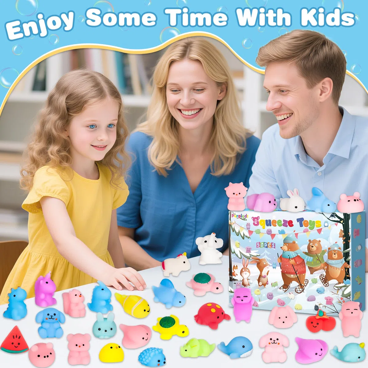 Purpledi Squeeze Toys Squishy Giocattoli 50 pezzi per Feste per Bambini, Giocattoli Antistress da Spremere Morbidi , Regalo di Natale,Regalini Fine Festa Compleanno