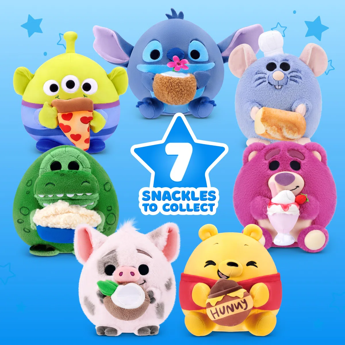 Snackles Disney Pixar Toy Story Alien & Pizza Peluche 20 cm di ZURU – Omini Verdi Peluche Ultra-Morbido da Collezione con Accessorio Snack, Regalo per Bambini & Fan Disney