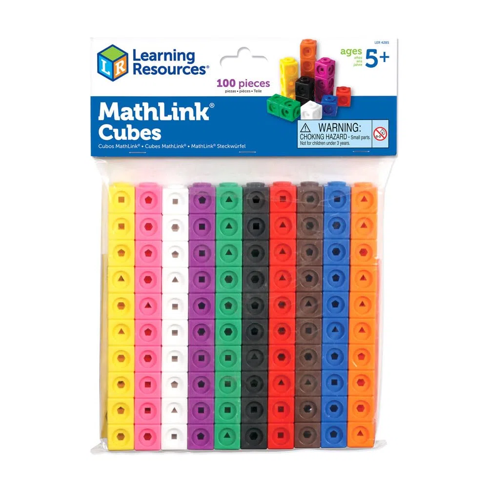 Learning Resources MathLink Cubes – Set di 100 Cubi Collegabili per Bambini 5+, Blocchi per Contare, Addizioni, Sottrazioni e Patterning, Gioco Educativo STEM, Regalo Natale