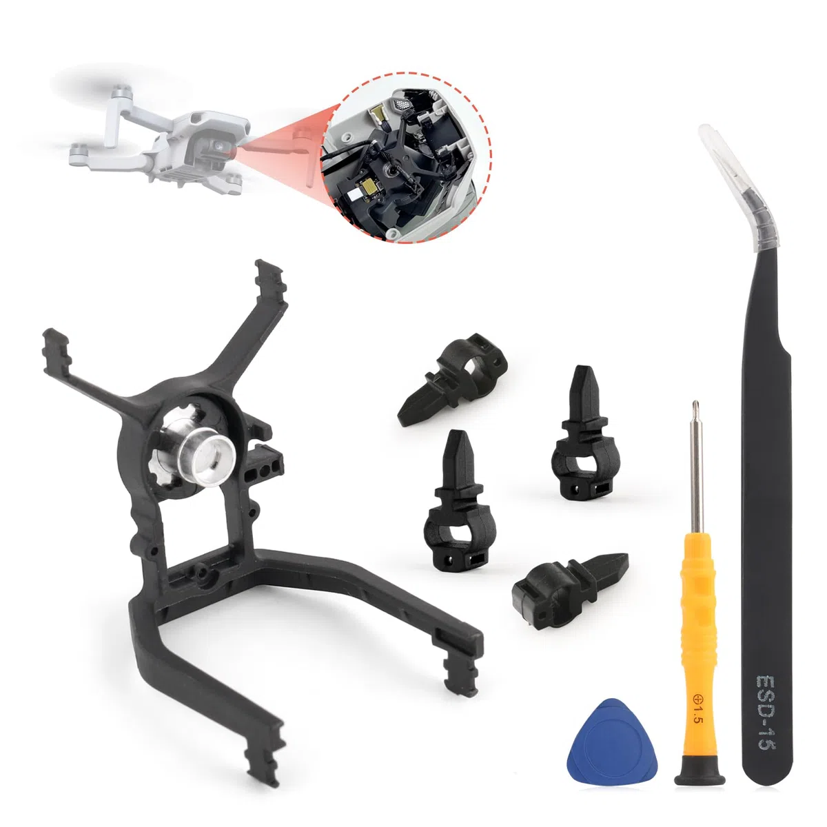 Supporto Ammortizzatore cardanico Antiurto Compatibile con DJI Mini 2/SE/mini Staffa Di Assorbimento Delle Vibrazioni del Giunto Cardanico con Strumenti