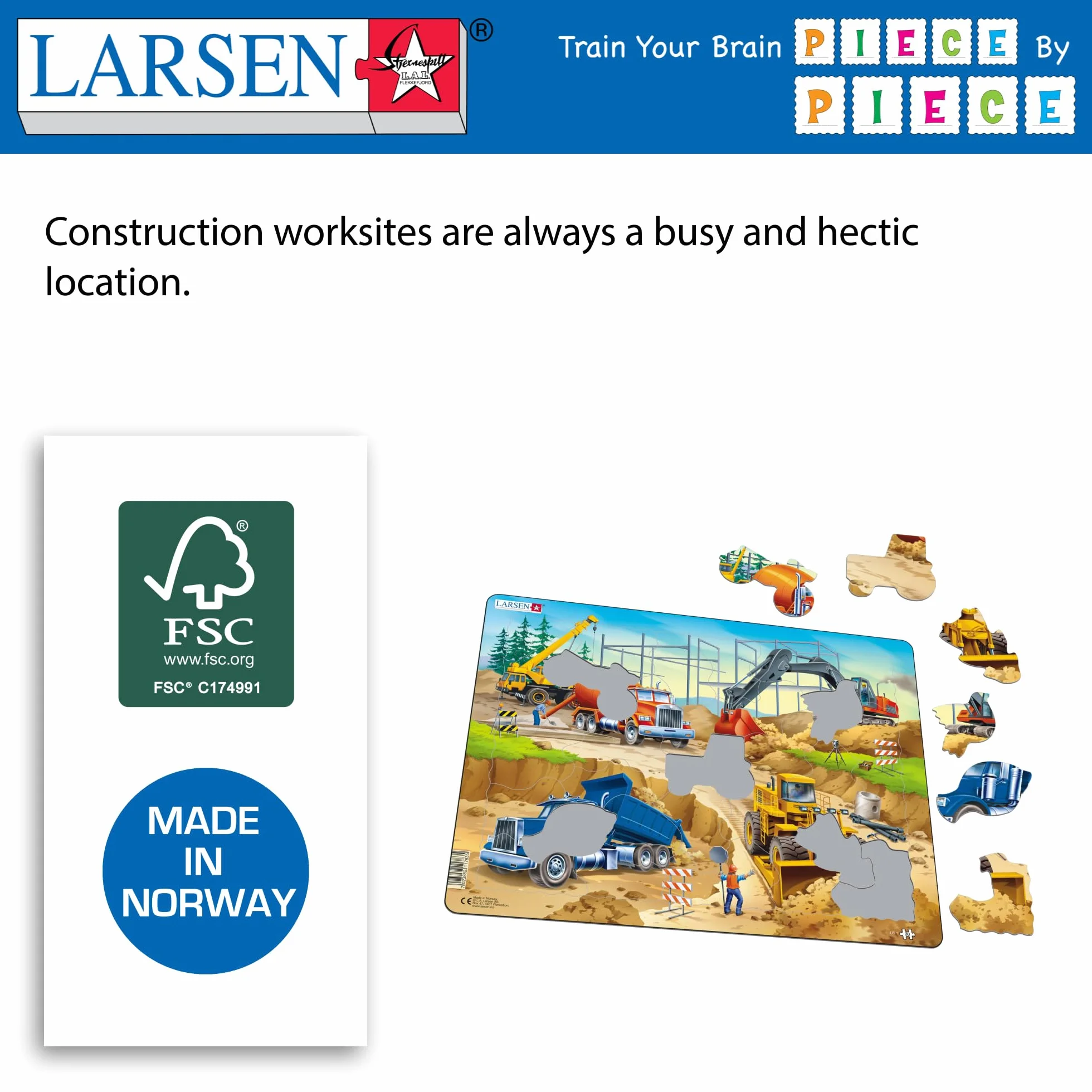 Larsen US1 Il cantiere, Puzzle Incorniciato con 30 pezzi