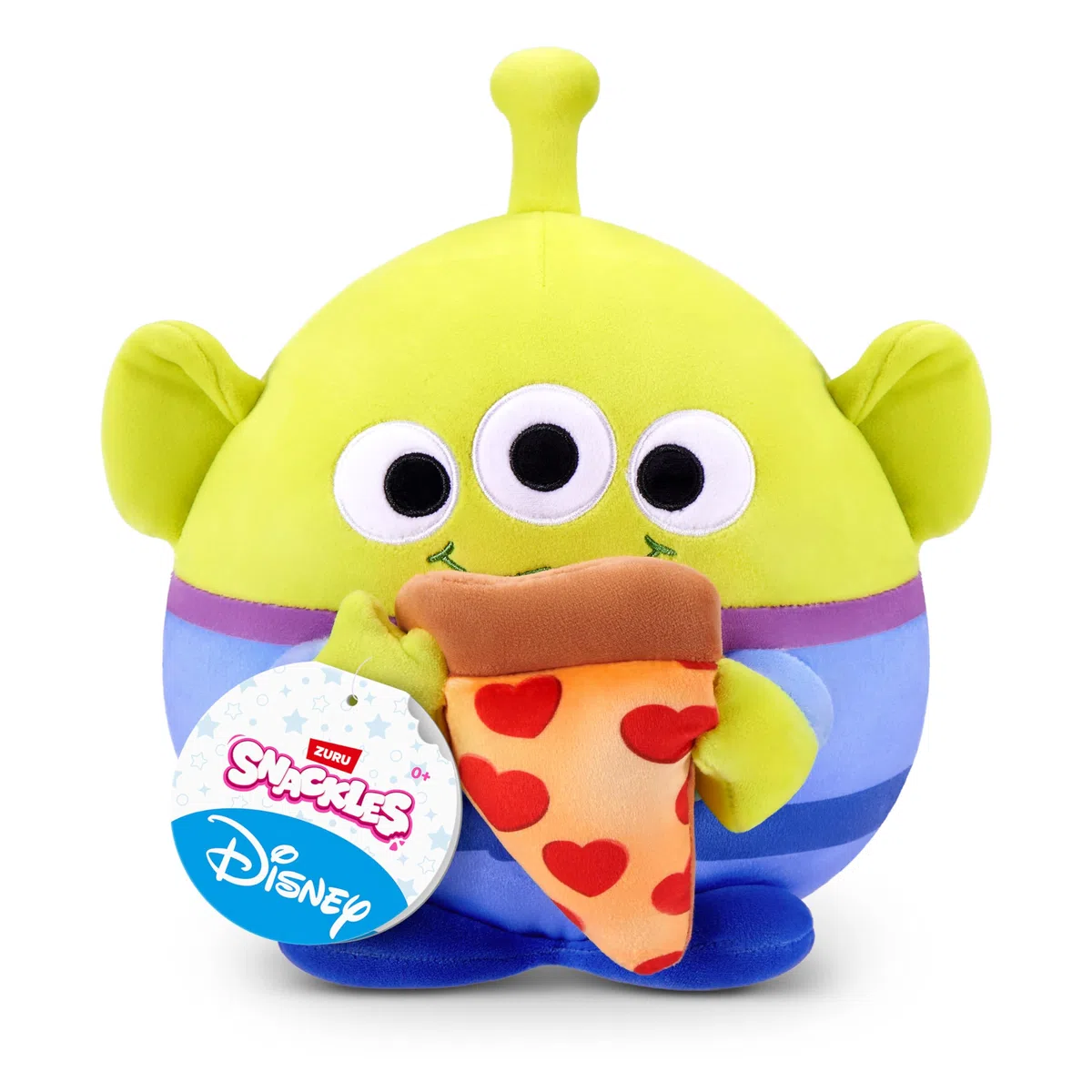 Snackles Disney Pixar Toy Story Alien & Pizza Peluche 20 cm di ZURU – Omini Verdi Peluche Ultra-Morbido da Collezione con Accessorio Snack, Regalo per Bambini & Fan Disney