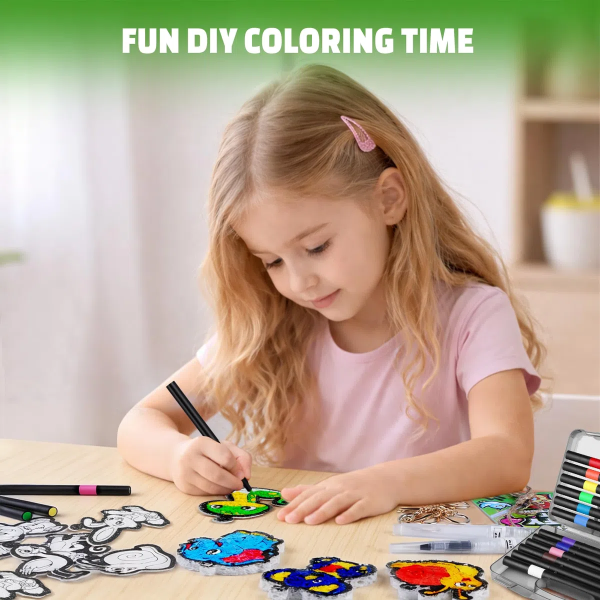 EPUMP 15 Pezz Animali Pittura Magica Puffy Kit per Bambini, Kit Pittura 3D con Schiuma Magica e 12 Pennarelli Colorati, Attività DIY di Colorazione e Lavoretti Creativi per Bambini e Bambine 3+ Anni