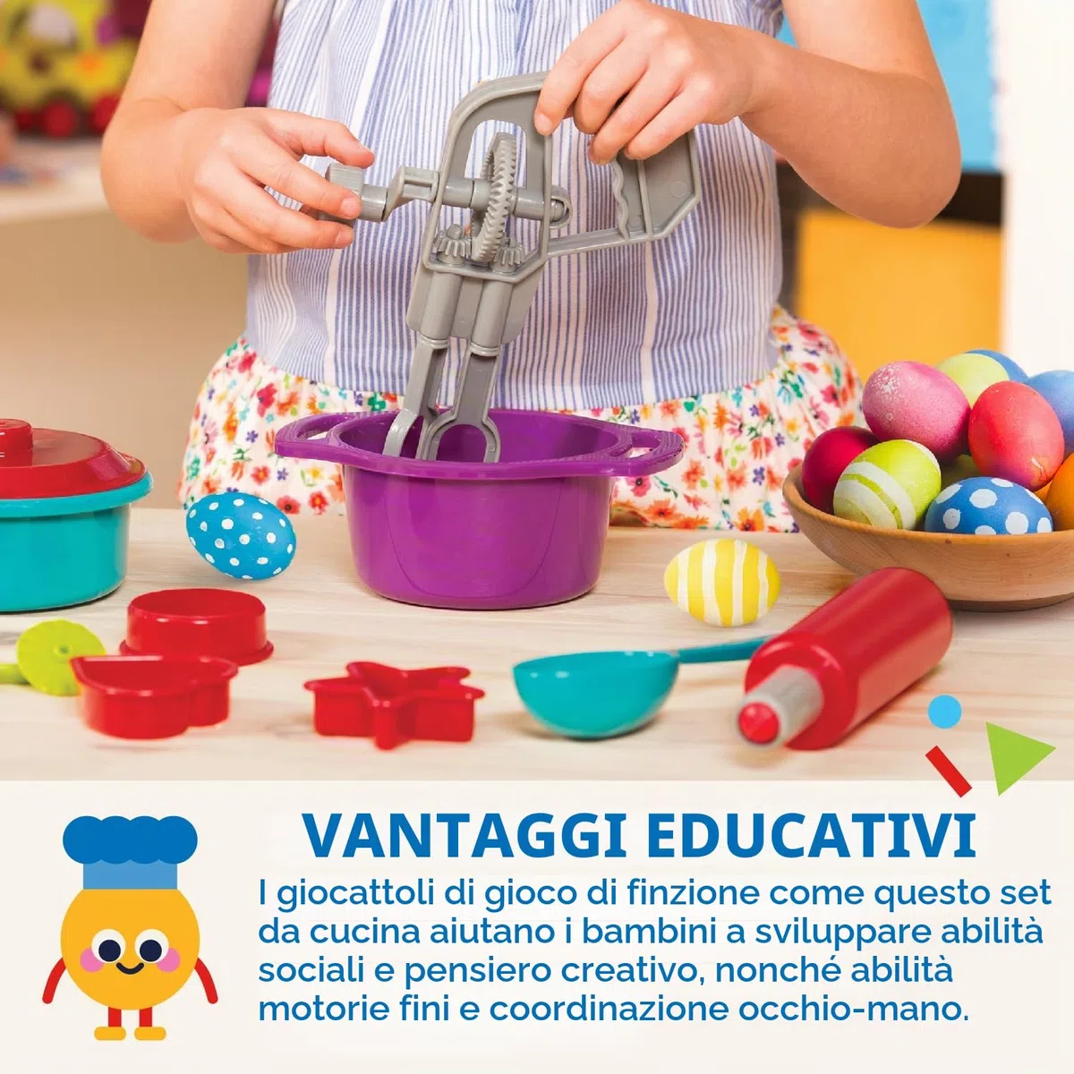 Battat - Set di cucina per finta - Piatti e utensili per giocare - Set da cucina per bambini - 3 anni +
