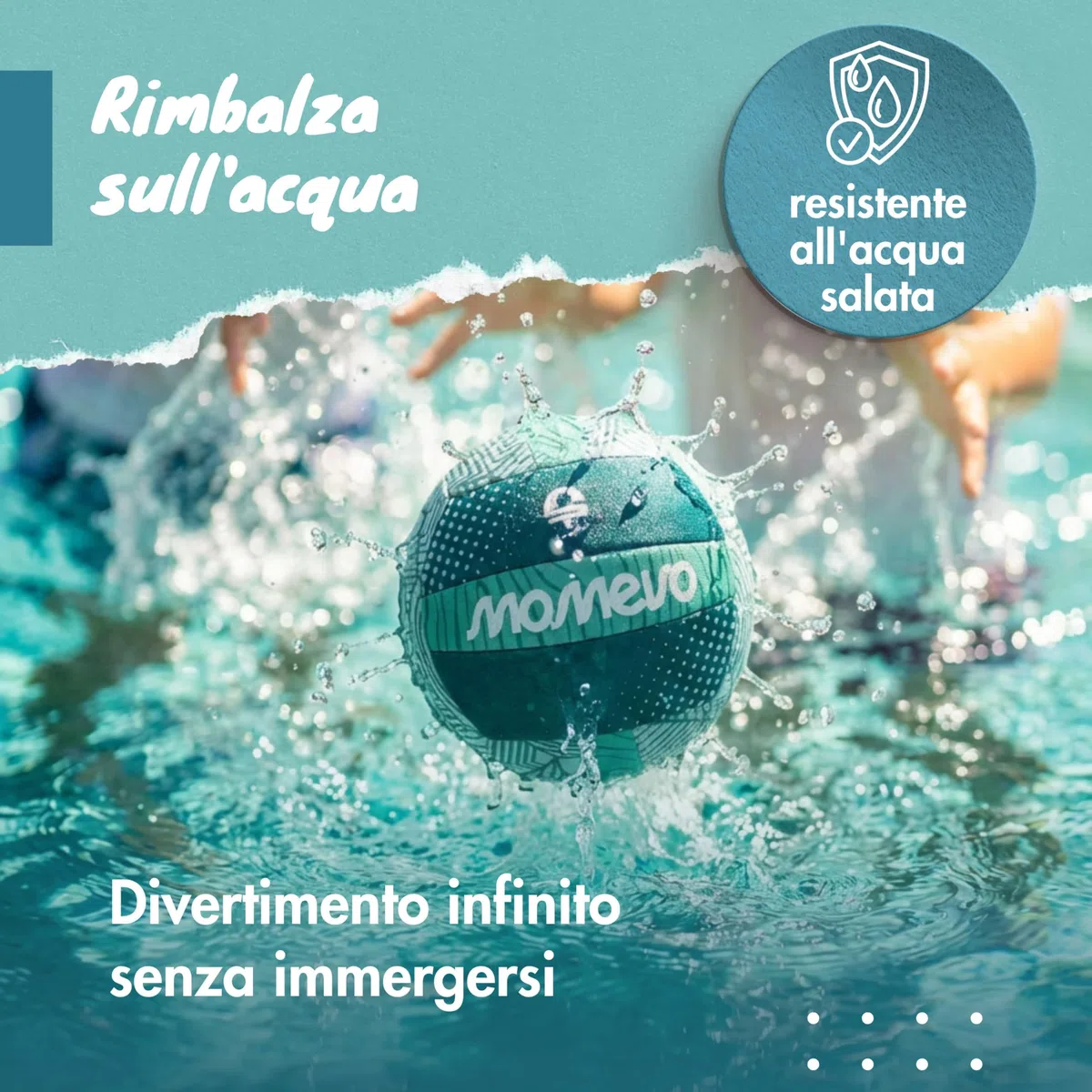 BeachBuddy Palla d’acqua in neoprene per bambini dai 2 anni – palla morbida da esterno per bambini
