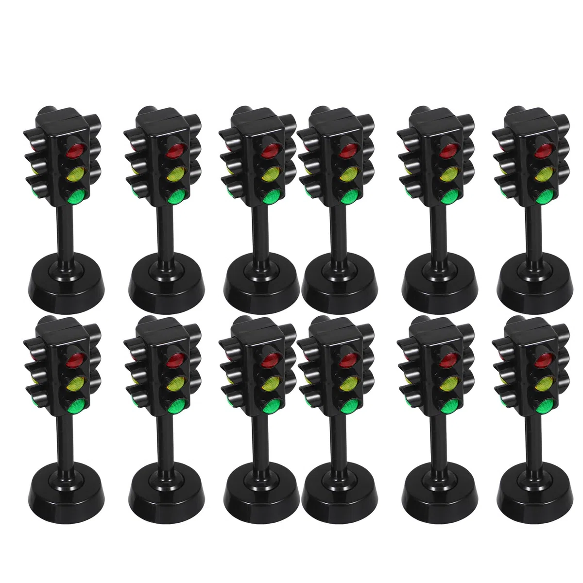 ERINGOGO 12 Modellini Semaforo Giocattolo Cognitivo per Lampade Segnalazione Luce Commutabile Set Educativo Colorato per Sicurezza Stradale Materiale Resistente