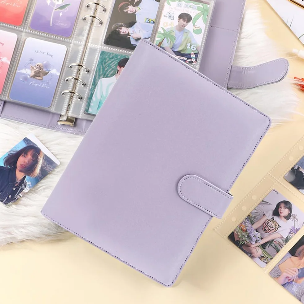 Kpop Photocard Binder A5 120 Tasche 4 Pagine 30 Pagine Album Fotografico 6 Album Ad Anelli in Pelle PU per Raccolta di Foto