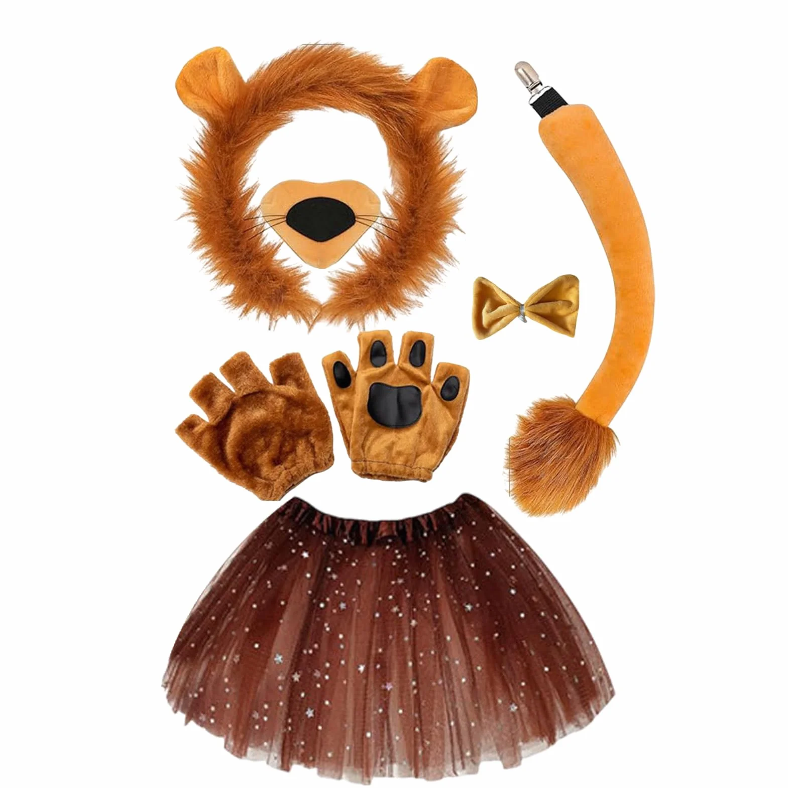 Kit di cosplay di leone, vestito in costume, vestito per animali fantasiosi, dettagli di criniera realistica, morbidi, perfetti per eventi di cosplay, feste a tema, giochi di ruolo da palcos