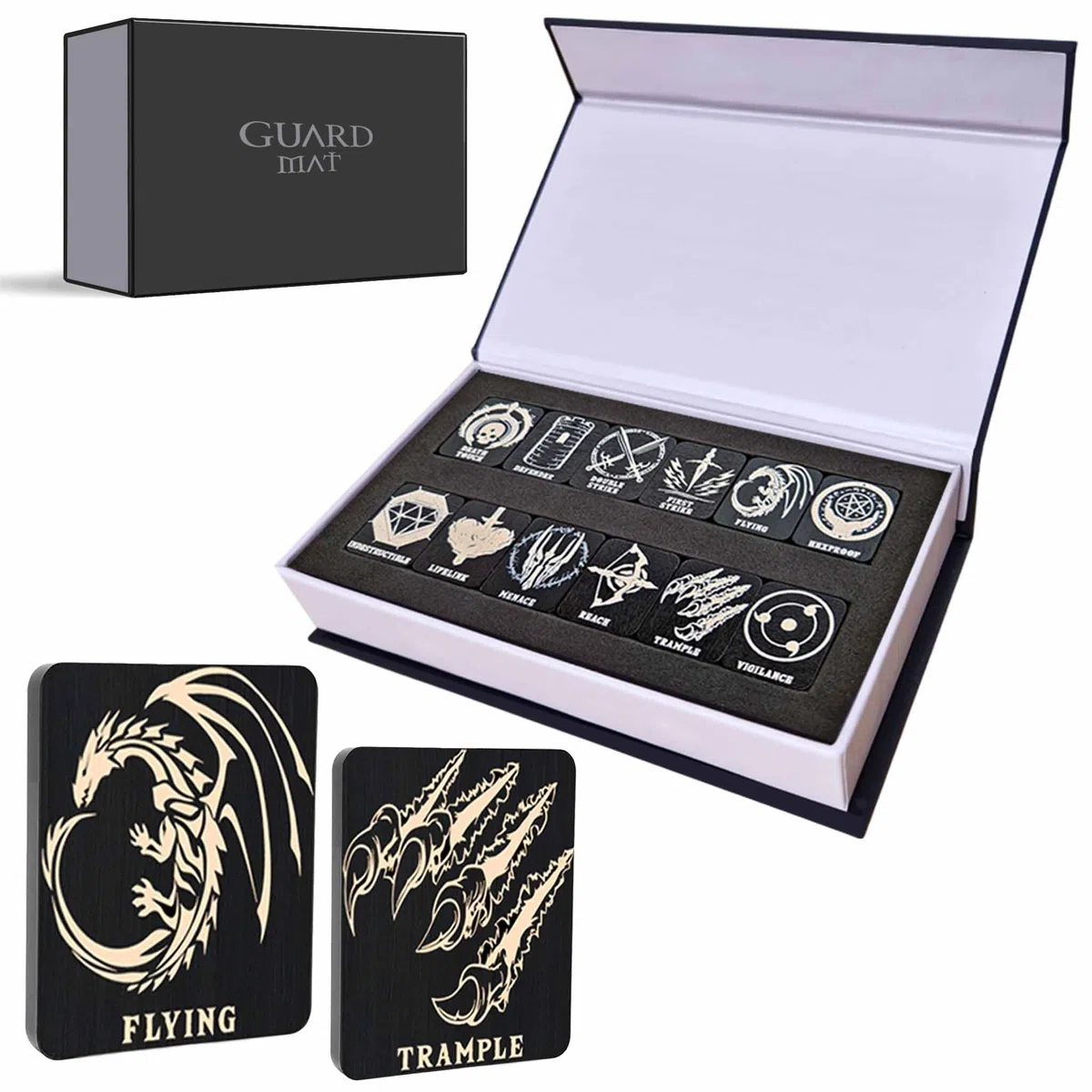 Set di 60 Segnalini per Magic The Gathering - Set di Segnalini Abilità in Legno per MTG - Accessori per Giochi di Carte