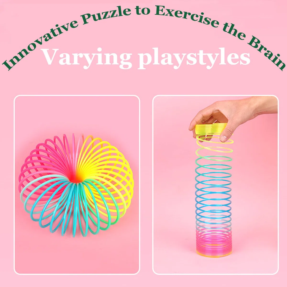 2 Pezzi Molla Giocattolo,Gadget per Bambini, Spring Toy, Rainbow Spiral, Spring Coil Arcobaleno Magico for Children Mini Molla Divertenti sorgenti Arcobaleno per Bambini