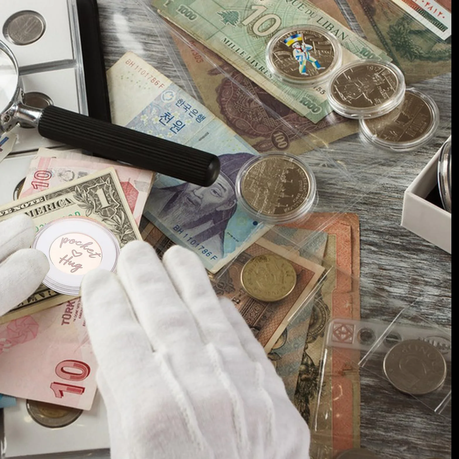 40 Scatole per Monete, Contenitore per Monete da 46 mm,Capsule per Monete da Un Dollaro d'Argento Regolabili con Spugne