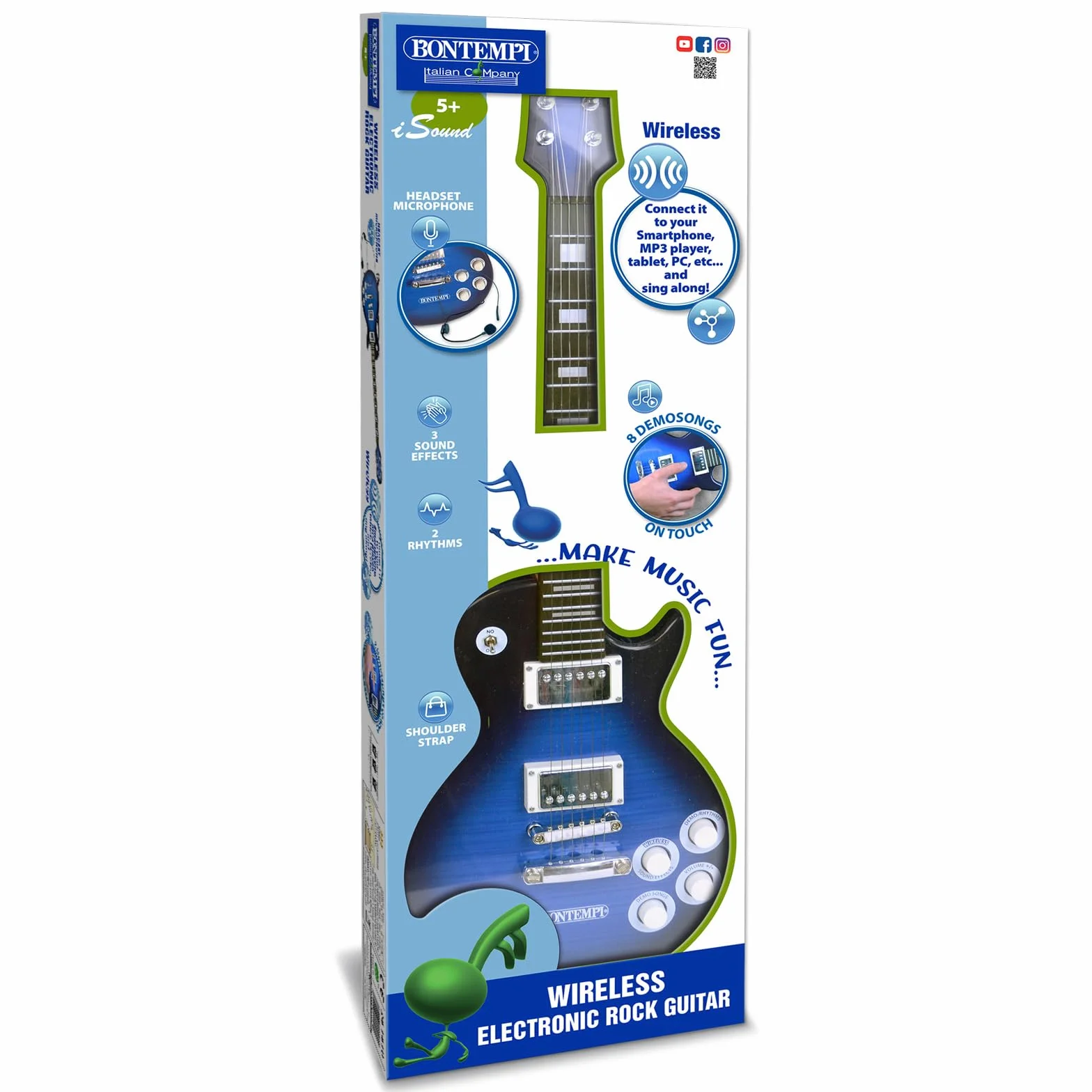 Bontempi | SoundSculpt - Chitarra Elettronica per Esplorare Nuovi Suoni e Creare Musica Senza Limiti con Microfono e Senza Fili