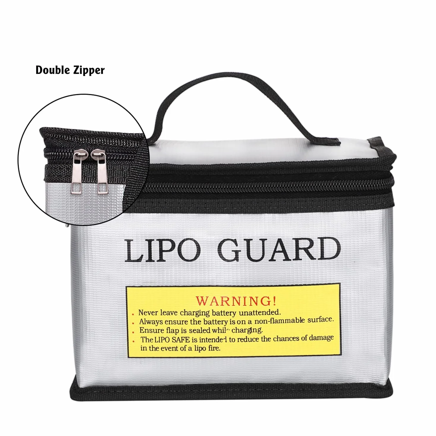 WANGCL Lipo Borsa per Batteria a Prova di Fuoco Impermeabile Lipo Borsa di Ricarica Lipo Lipo per Batteria Li-po Drone Batteria Power Bank 215x145x165mm - Sliver