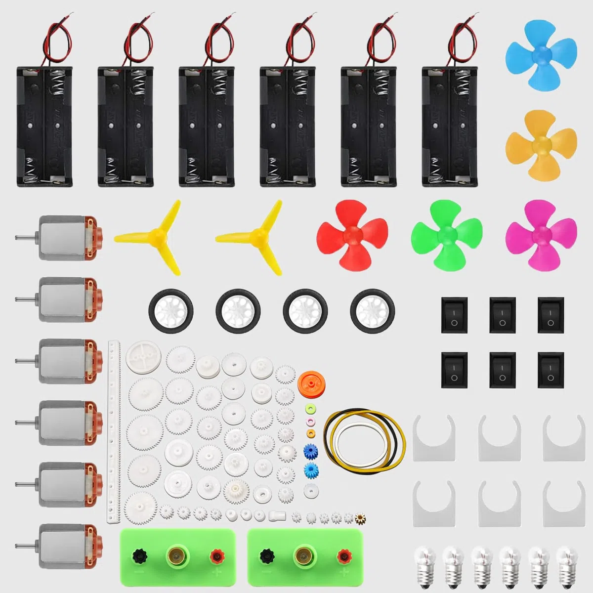 103 Pezzi Kit Circuito Elettrico Scuola Media Bambini Mini Motori Circuiti Circuito Elettrico per Esperimenti Di Fisica Esperimenti Elettrici Progetti Scientifici Fai-Da-Te