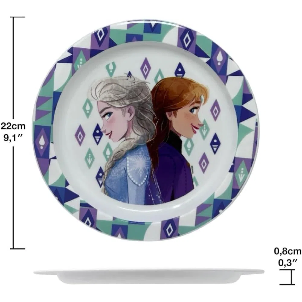 Set stoviglie Frozen Disney in plastica riutilizzabile 5 pezzi piatti bicchiere posate per bambini set pranzo