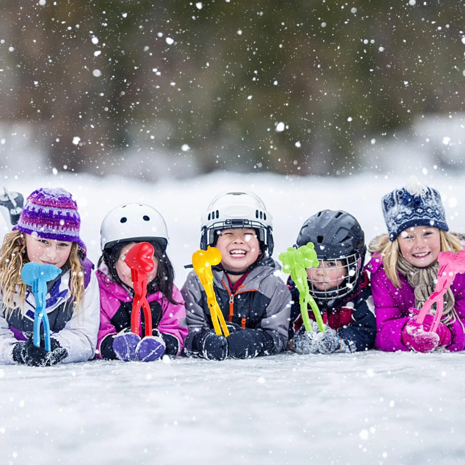 Booaee 5 stampi per palle di neve, per bambini, ragazzi, ragazze, estate, inverno, divertimento