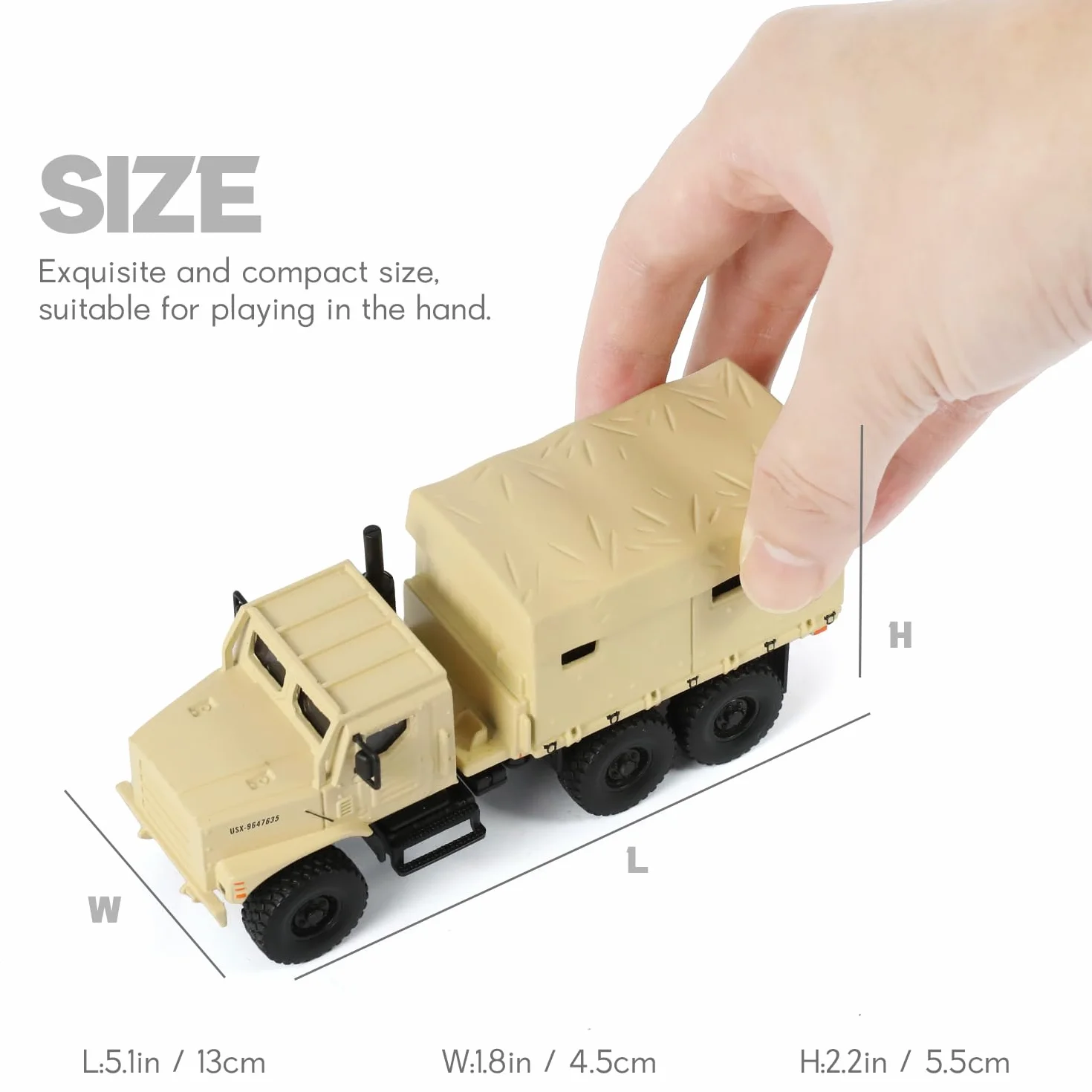 NUOTIE 1/64 MTVR MK23 Medio Tactical Truck Modello Camion Militare Fuoristrada Veicolo Die-cast Metallo Modello Kit Auto Blindata Camion Militare Multifunzionale Armored per Collezione o Regalo