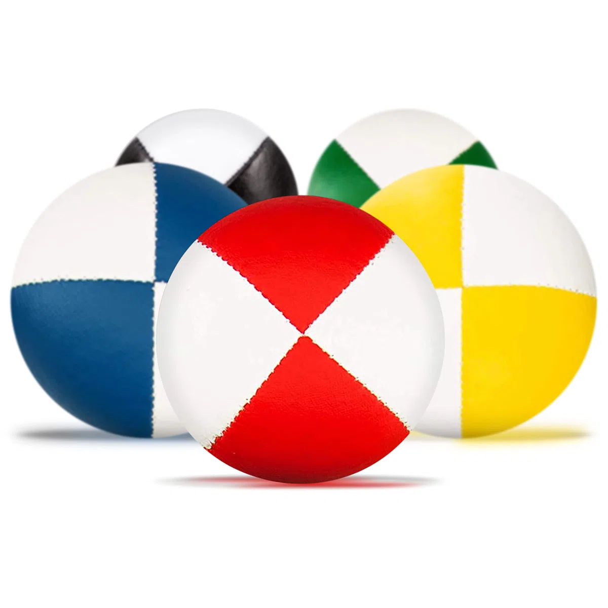 Set di 5 Palle da giocoliere Diabolo Premium Soft Juggling Balls Bicolore - 67mm Ø ✓ Palla da giocoliere ✓ Water Repellent ✓ Morbida Similpelle I Set di Giocoleria per Giovani e Adulti