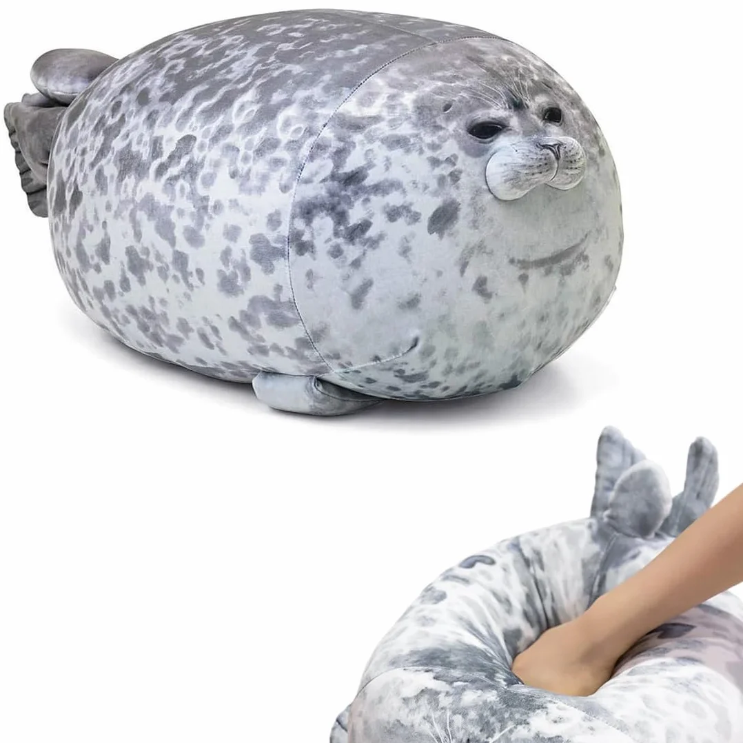 Foca Peluche Cuscino da Abbracciare, 30cm Carino Peluche Animale Paffuto, Regalo per Bambini & Amici