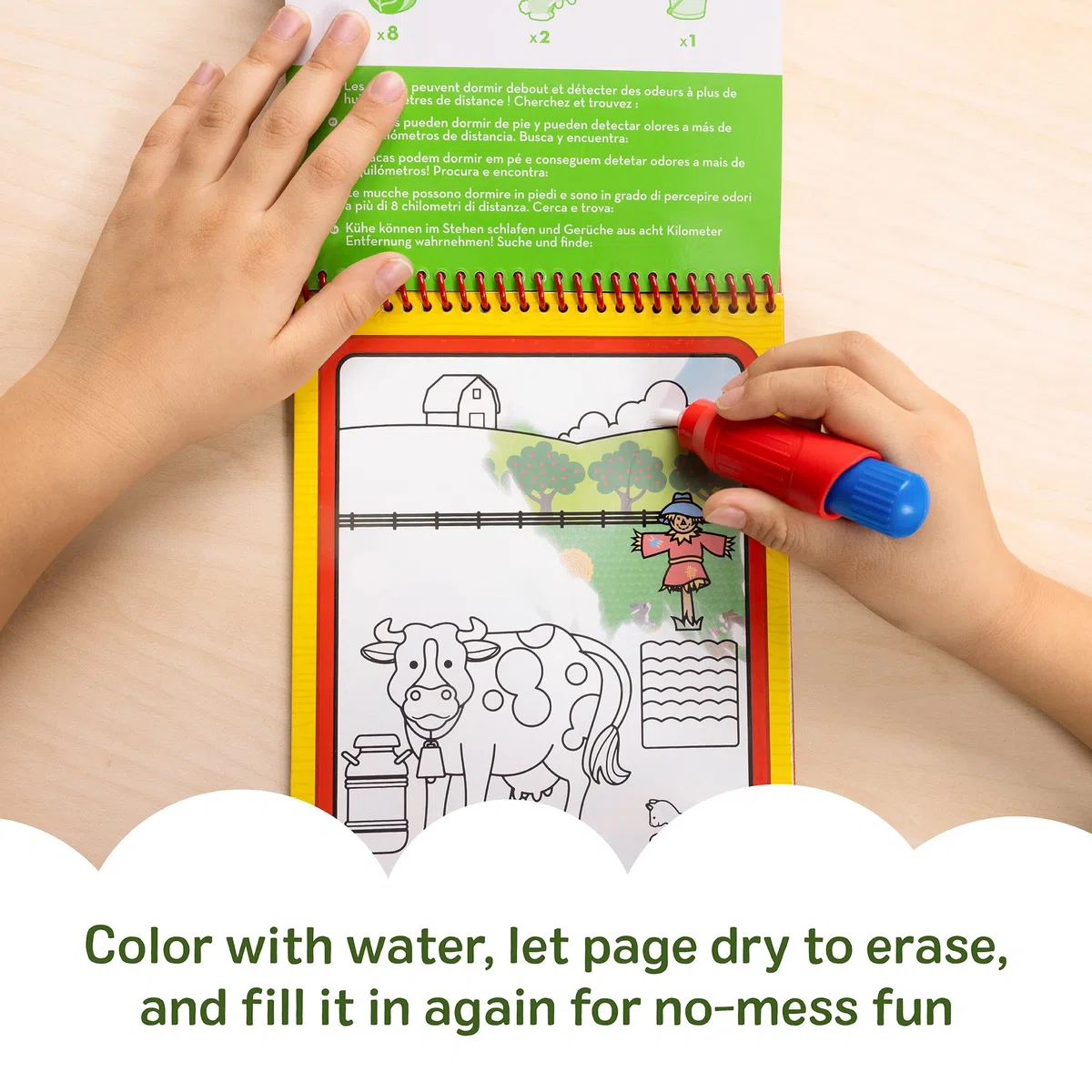 Melissa & Doug Water Wow | Libro Magico da Colorare con la Penna, a Tema Fattoria | Album da Colorare con Pennarelli ad Acqua | Giochi da Viaggio per Bambini dai 3 ai 7 Anni