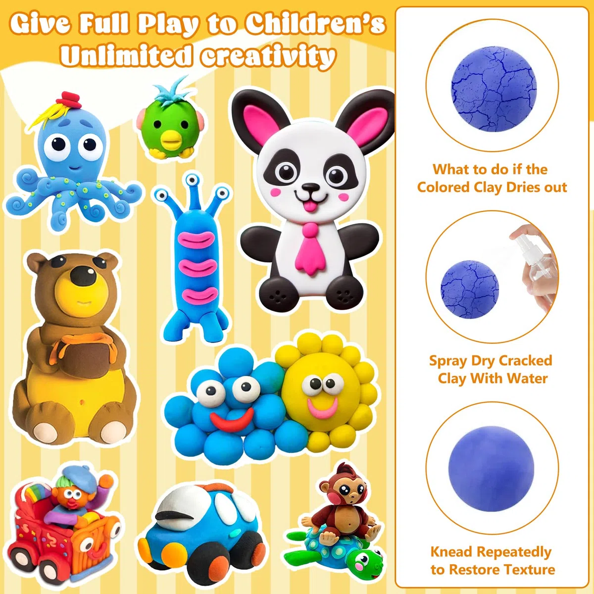 Plastilina per Bambini, 16 Vasetti di Pasta Modellabile, Set di Plastilina Creativa con 18 Strumenti, Giochi per Bambini e Bambine da 3 Anni