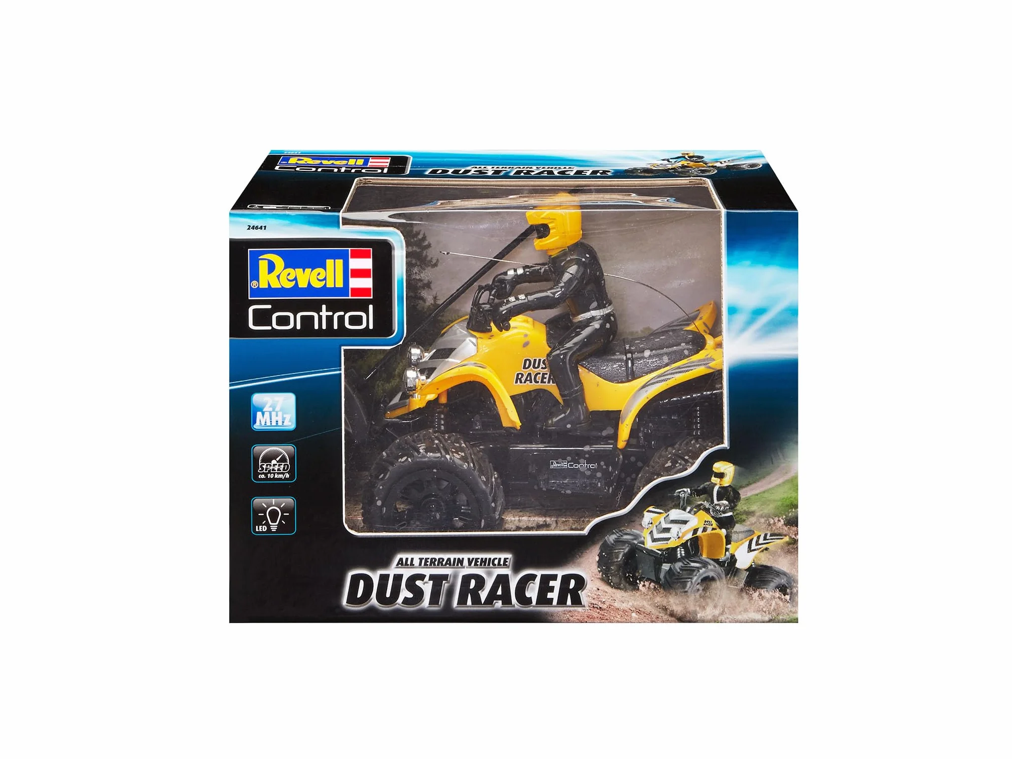 Revell Control Quadbike New Dust Racer I Scala 1:10 I Perfetto per Gli Appassionati di Corsa a Partire dagli 8 Anni I Grandi Pneumatici I Telecomando MHz I per Uso Interno ed Esterno I Quad