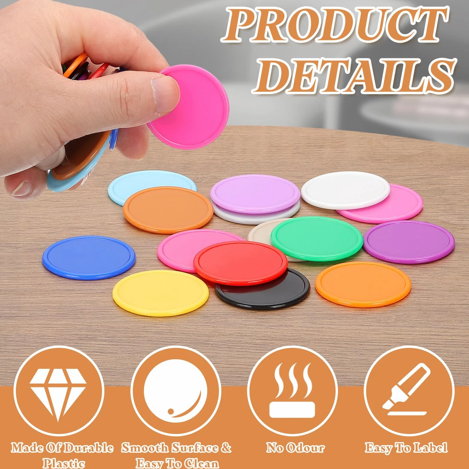 QUARKZMAN 100Pezzi 0.8 Pollici Chip Di Plastica Per Poker, Mini Chip Per Bingo Contatori Per Apprendimento Dischi Per Conteggio Segnapunti Gettoni Opachi Per Giochi, Rosa