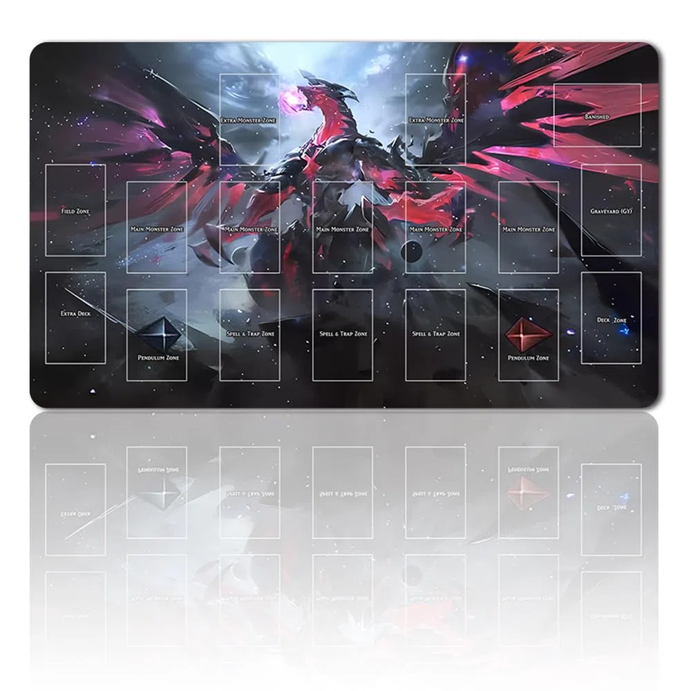 Gioco da tavolo TCG Tappetini + Borsa impermeabile + con Zone per Carte, Tavolo Mat per Carte YGO Dimensione 60X35CM Compatibile con Mat per Carte da Gioco (YGO-24 con Zone)