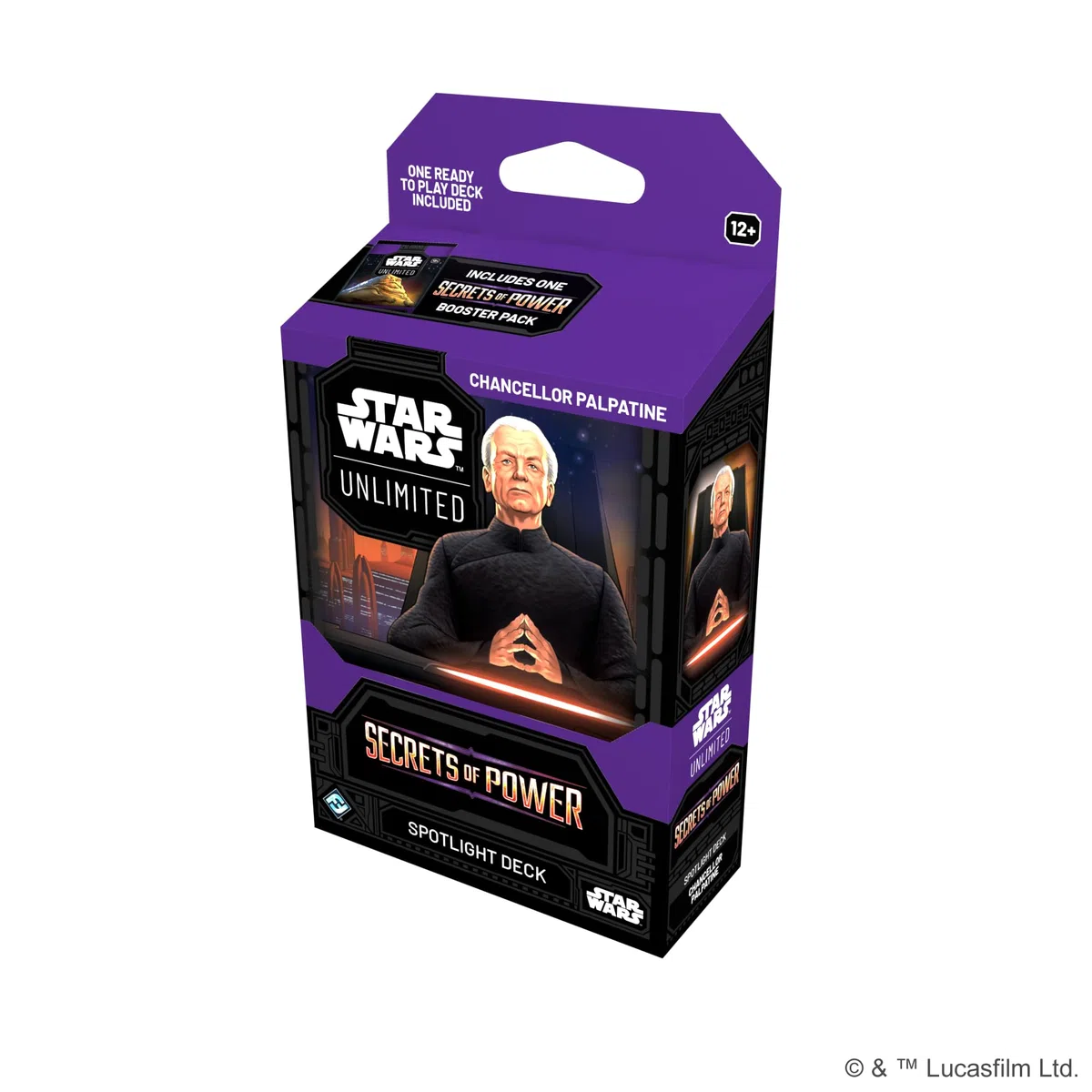 Asmodee Star Wars: Unlimited TCG Secrets of Power Chancellor Palpatine SPOTLIGHT DECK - Pre-Built 50-Card Ready-to-Play Deck with Booster Pack, Ages 12+, 2+ Players, 20 Minute Playtime