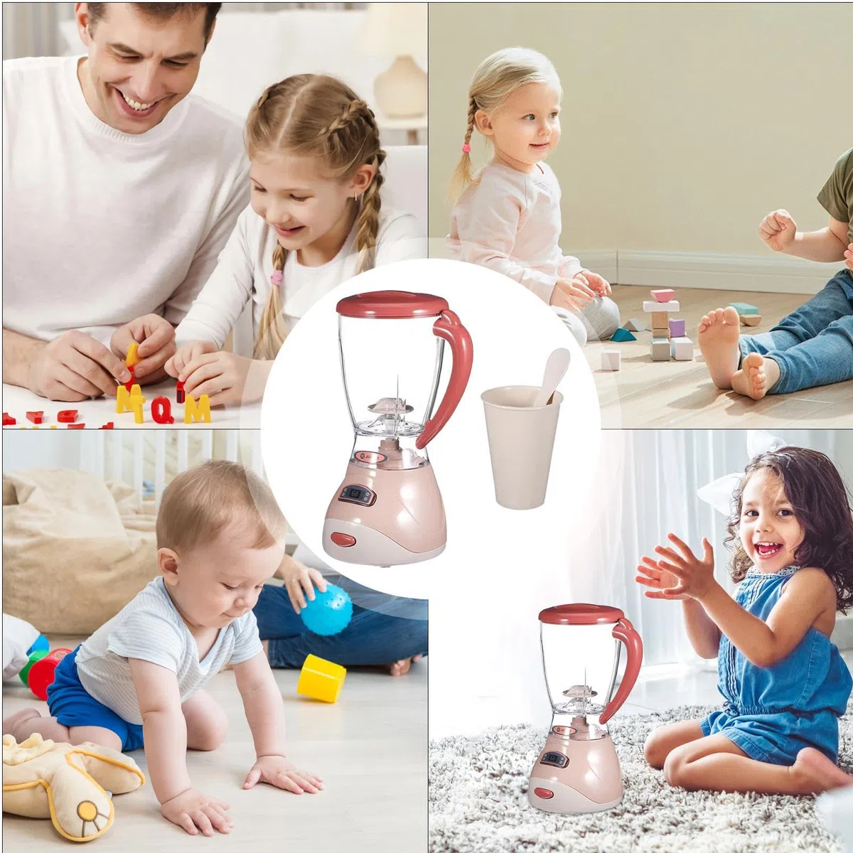 Frullatore Per Bambini, Elettrodomestico Cucina Gioco Simulazione, Regalo Educativo per Ragazzi Ragazze Asilo Casa Giardino