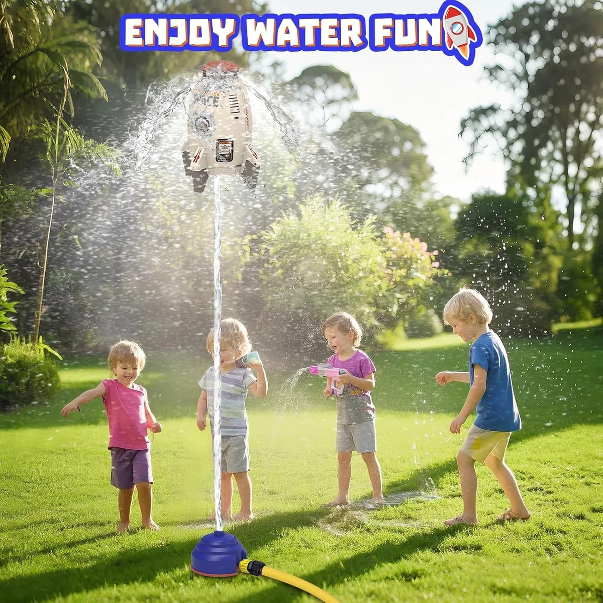 Razzo Spruzzante – Gioco Estivo con Getto d’Acqua a Pressione, Altezza Regolabile, per Bambini, Cortile e Giardino | FUNLUNCHER