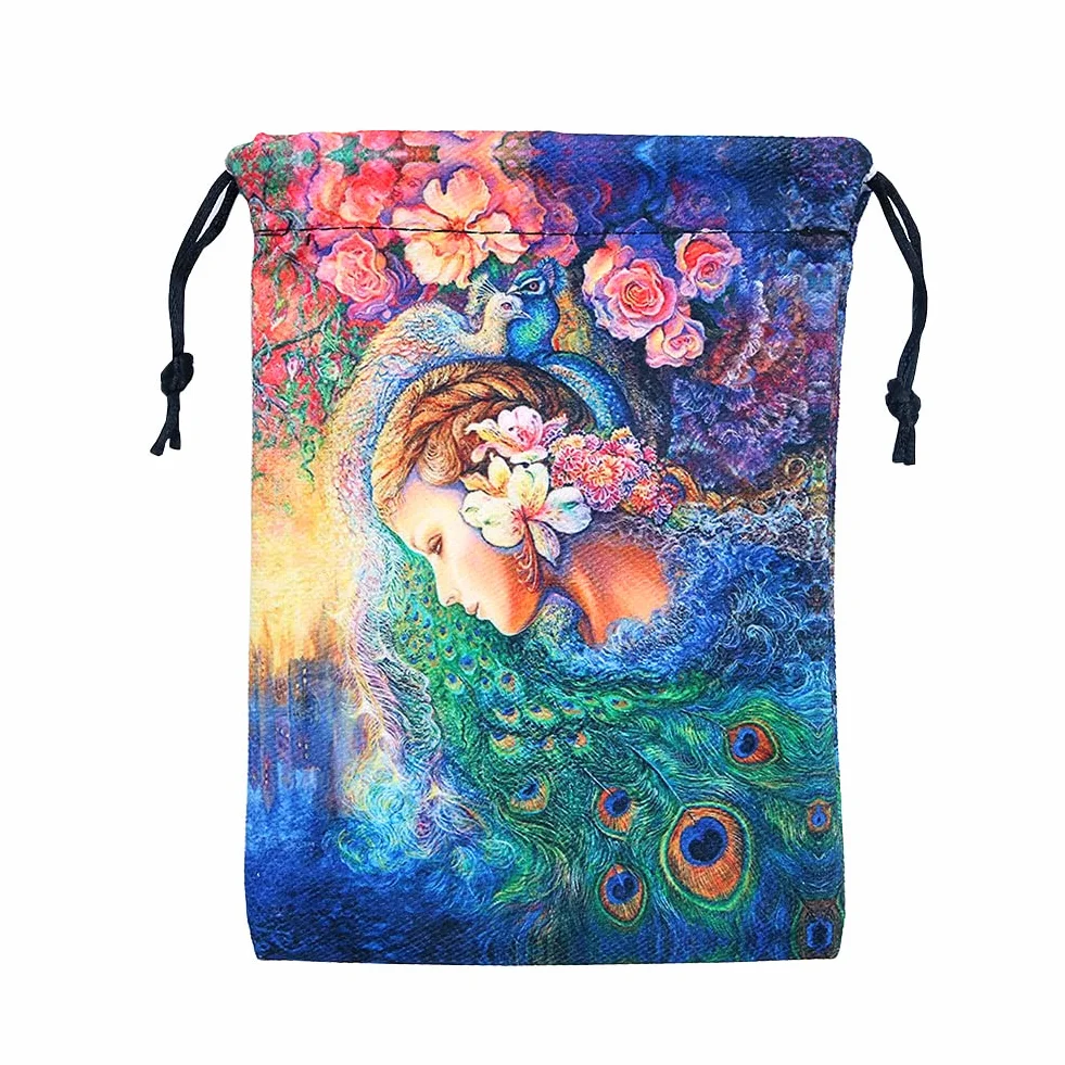 Namvo Borsa per tarocchi Rune celtiche Tarocchi Carte Stoage Bag Borsa con coulisse 13x18 CM, Sacchetti regalo in velluto spesso Simbolo Ricamo Gioielli Sacchetti di cristallo Protettivi Gioco da