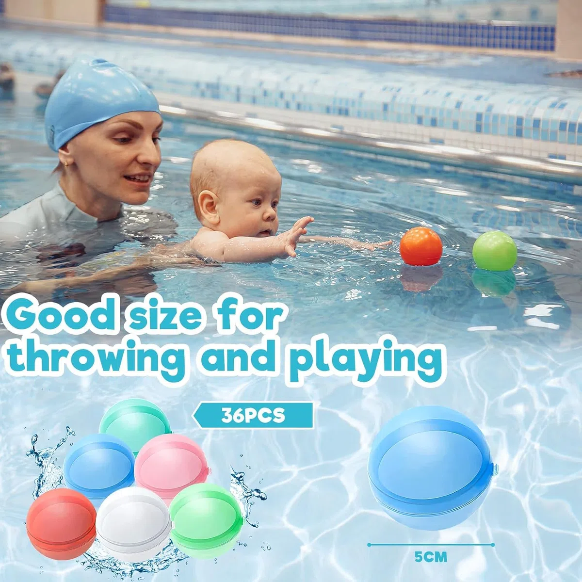 36 Pezzi Palloncini d'acqua in Silicone, Gavettoni Acqua Riutilizzabili a Eiempimento Rapido, Giochi d Acqua Estivi Giardino/Spiaggia/Piscina, Bombe d'acqua Gioco per Bambini Adulti