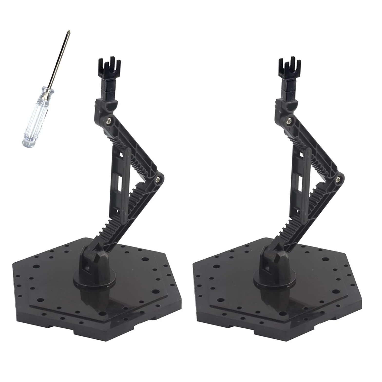 Hobby Action Base, supporto per modellini, espositore per hobby compatibile con modelli di figure Gundam HG RG in scala 1/144, nero (2 pezzi)
