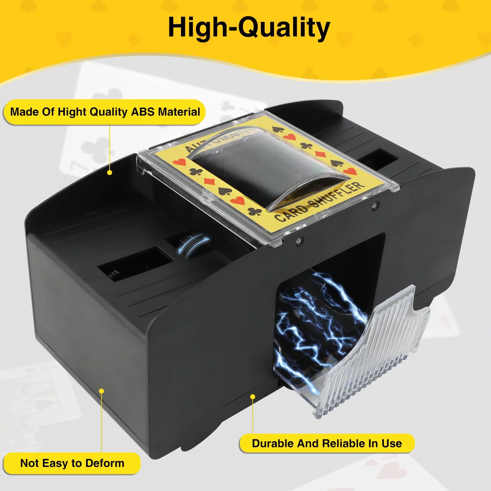 MXTIMWAN Distributore Carte da Gioco Elettronico, Mischia Carte Automatico a 2 Mazzi, USB/Batteria Mescolatore Carte da Gioco, Mescolatore Carte da Gioco per Uno, Poker, Burraco, Blackjack
