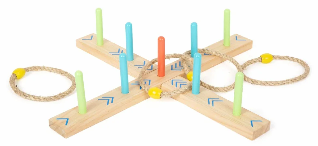 Small Foot 12035 Gioco di lancio con anelli Active in legno 100% certificato FSC, per il giardino, dai 3 anni in su Toys