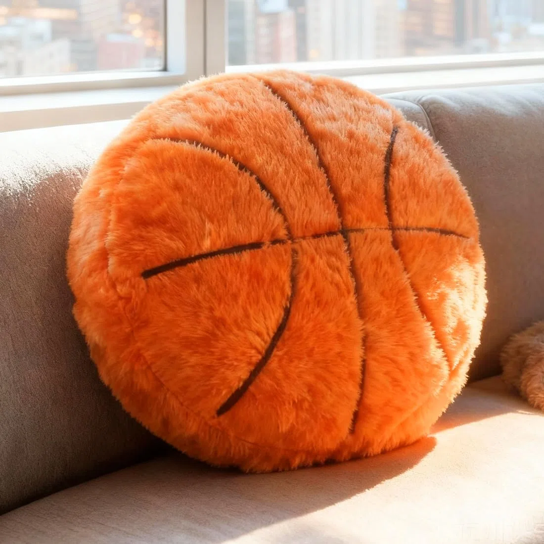 Augesak Cuscino da basket in peluche, 35 x 35 cm, cuscino decorativo da basket