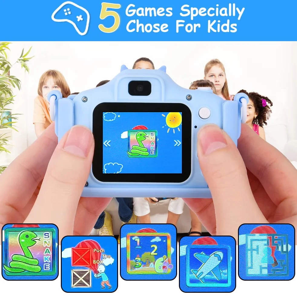 OSDUE Fotocamera per Bambini, 40MP Video HD con Schermo da 2 Pollici, Videocamera Digitale con Scheda 32GB - Regali per Ragazze e Ragazzi 3-10 Anni