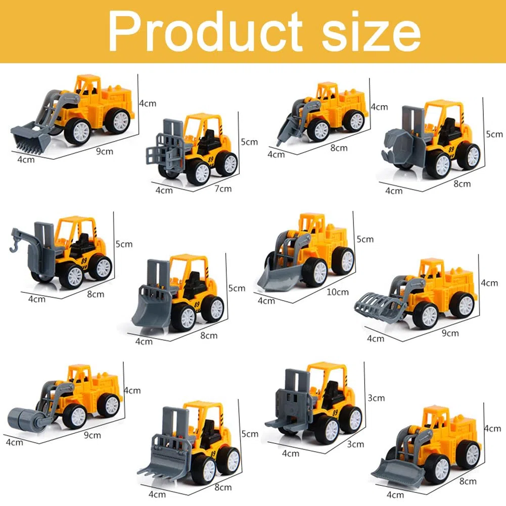 12 Pezzi Camion da Escavatore, Camion di Costruzione Set, Building Decorazione Set Giochi da Veicoli da Costruzione per Da Collezionare, da Esporre, da Regalare