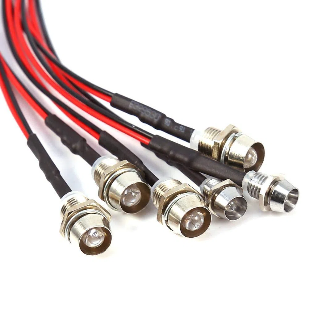 Set di Luci per Auto RC, 6 LED Fanali Posteriori 3-7V Diametro 5mm 3mm per Modelli Camion 1/10 Scala for Appassionati RC e Scenari Off-Road Notturni