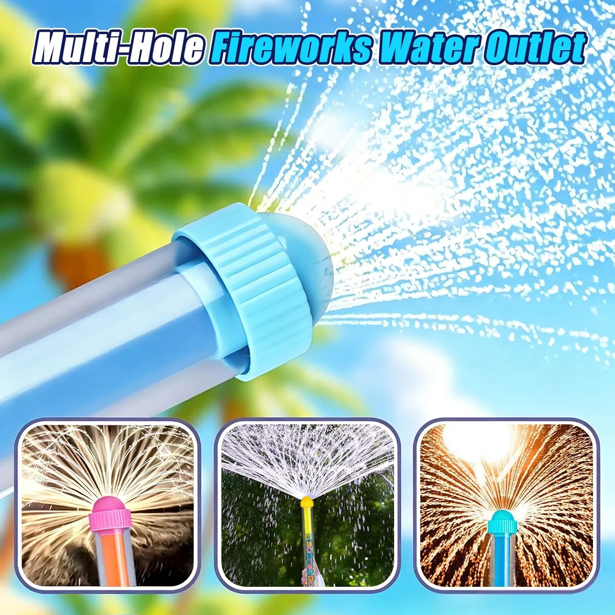Pistola ad Acqua per Fuochi D'artificio, 4 Pezzi Pistole ad Acqua in Plastica, Pistola ad Acqua con Fuochi D'artificio Romantici per Spiaggia, Piscina, Giardino e Feste