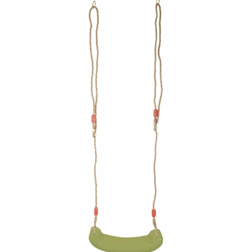 small foot altalena Al settimo cielo, a partire di 3 anni, resistente alle intemperie, giocattolo da esterno, 10876 Altalena per bambini, 42 x 17 x 10 cm, lunghezza della corda ca. 190 cm, verde