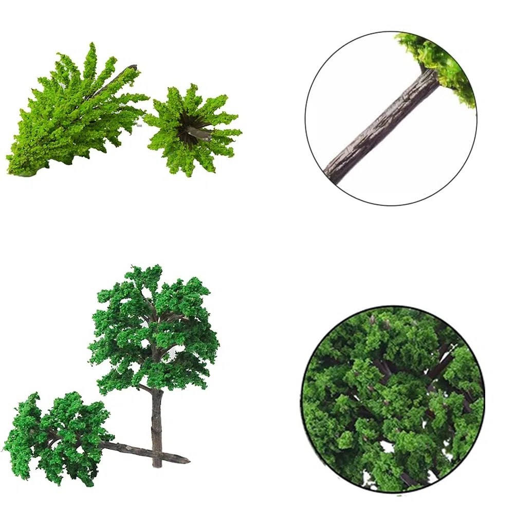60 alberi modello di paesaggio, alberi e arbusti in miniatura, albero di fiori, albero in plastica modello albero, modello misto, per paesaggi fai da te, paesaggi in miniatura, 12 stili (2-6 cm)