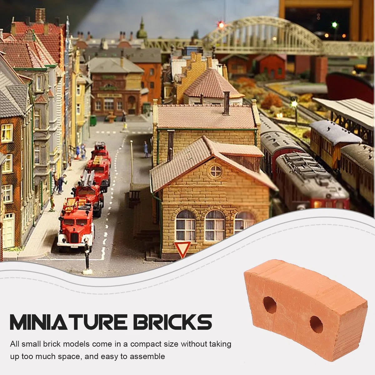 FRCOLOR Mattoni in Miniatura in Argilla Ceramica Khaki 30 Pezzi Facili da Assemblare per Costruire Casa Giocattolo DIY per Ragazzo Ragazza