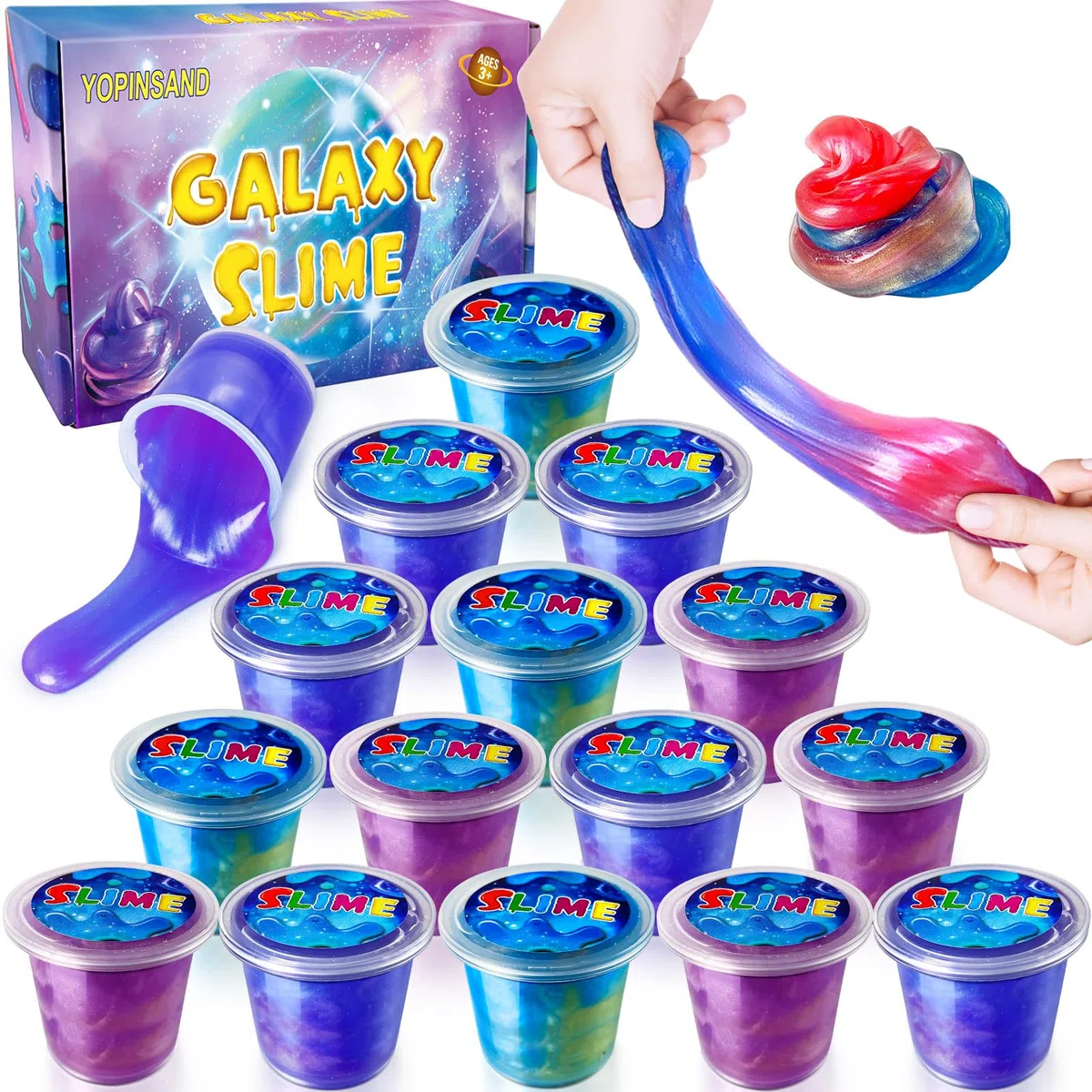 Kit di slime galassia, confezione da 15 pezzi per bambini, elastico e non appiccicoso, giocattolo per ragazzi e ragazze 5-12