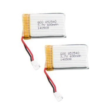 YUNIQUE GREEN-CLEAN-POWER - Batterie Lipo 3.7V 600mAh Ricaricabili 2pz | Compatibili con Droni Syma X5, Cheerson CX-30W, Skytech M68, Wltoys F949 | Lunga Durata, Silver | 42 x 25 x 9 mm - 15 gr