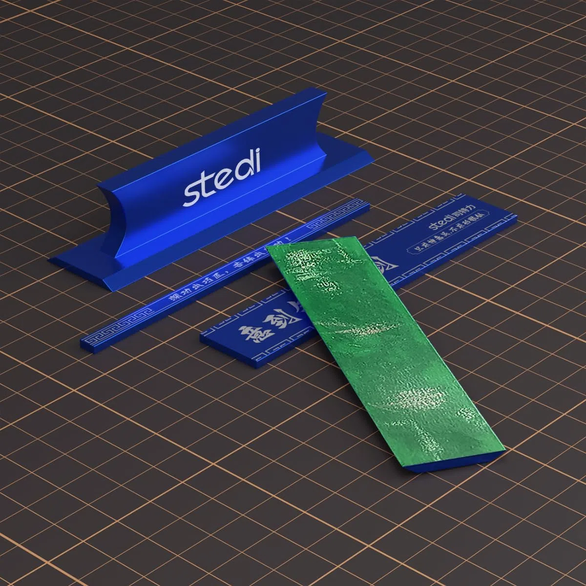 stedi Metal Sanding Sticks 4 pezzi, Hobby Model Tools for Gundam, Scale Military Model, 3D Resin Parts, Wood, Perfect for Sanding Small Areas, Blue