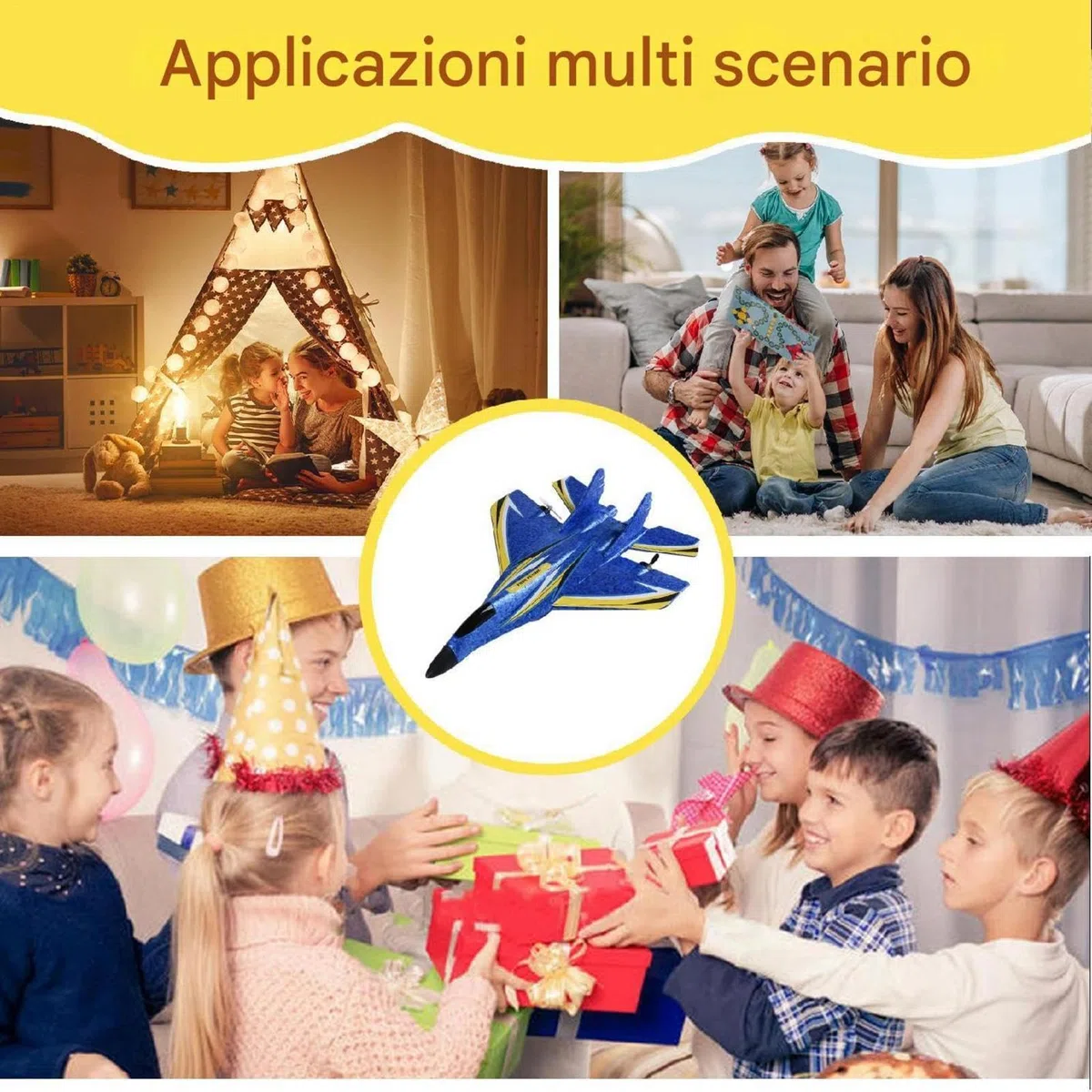 Aereo Telecomandato Con Fotocamera - Grande Aereo RC, Luci A LED Colorate | Giocattolo Volante Impermeabile Da 2,4 GHz, Motore Bimotore Per Uso Esterno Ed Interno, Aereo Educativo Per Bambini E Princi